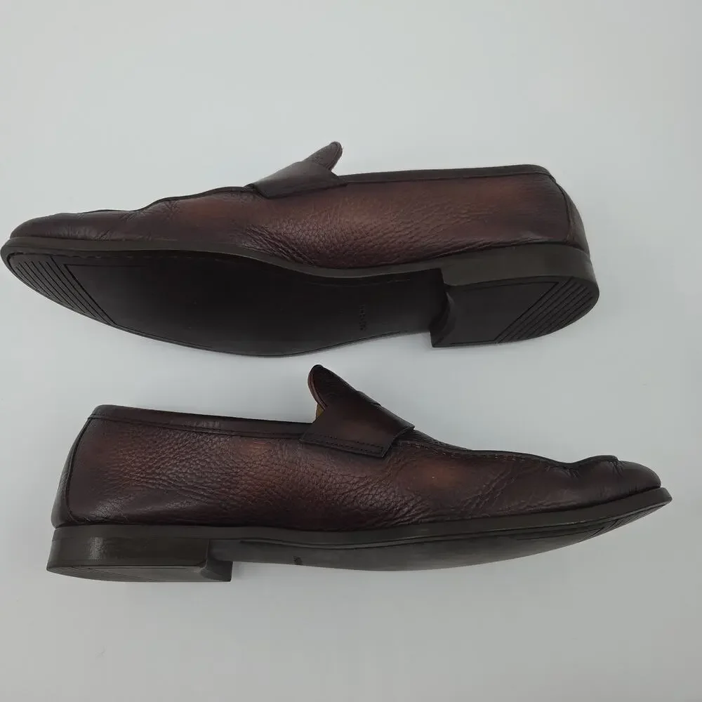 Magnanni Diezma II Brown Leather Penny Loafer Men EU 41.5 US 8.5 Spain Old Money